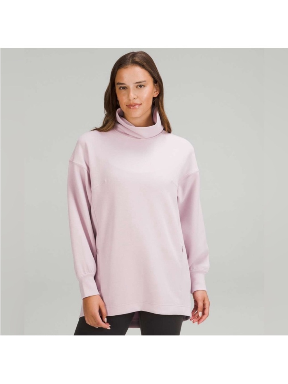 Lululemon Modal-Blend Turtleneck Tunic Pink Peony Sweatshirt 8